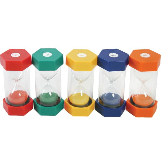Ensemble de 5 sabliers (30 s, 1 min, 3 min, 5 min, 10 min)