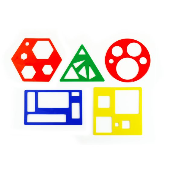 Primary Geometric Shapes Stencils - Set of 5