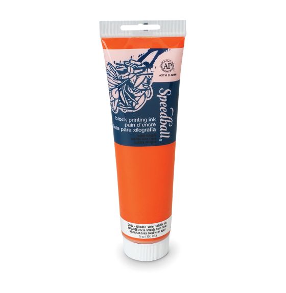 Speedball&reg; Water-Soluble Block Printing Ink (148 mL / 5 oz Tube) - Orange