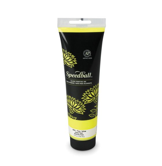 Speedball&reg; Water-Soluble Block Printing Ink (148 mL / 5 oz Tube) - Fluorescent Yellow