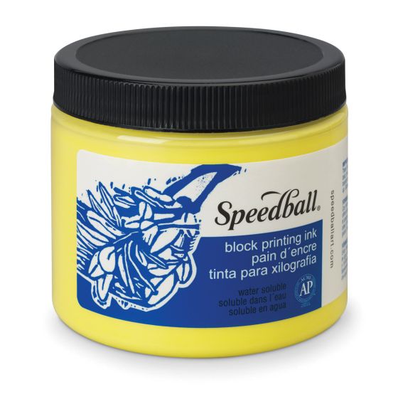 Speedball&reg; Water-Soluble Block Printing Ink (0.45 kg / 1 lb Jar) - Yellow