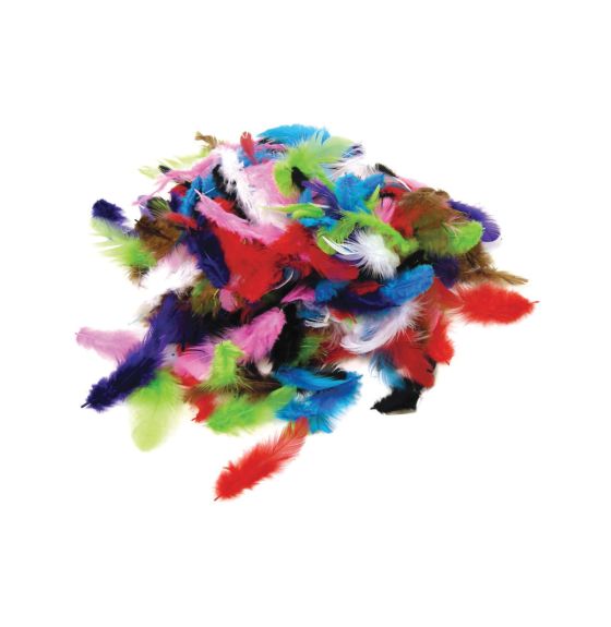 Assorted Fluffy Feathers - 6.9 cm x 10.9 cm (2.7"- 4.3") - 12 g (0.4 oz)