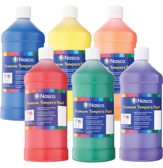 Gouache Nasco® Premium, 946 ml (32 oz) - Ensemble de 6 bouteilles