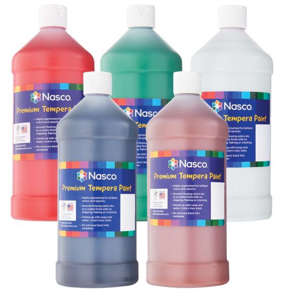 Gouache Nasco® Premium, 946 ml (32 oz) - Ensemble de 5 - Couleurs de l'hiver