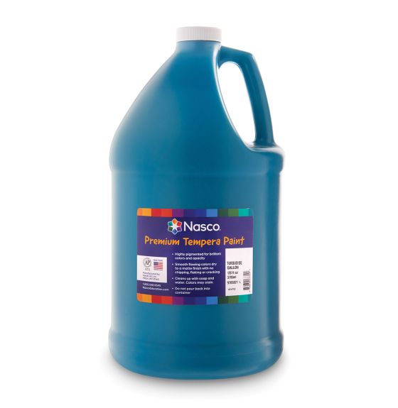 Gouache Nasco® de qualité supérieure, format de 3,8 L (128 oz) - Turquoise