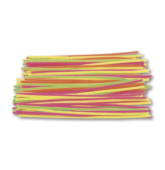 Jumbo Hot Colours Chenille Stems - Pkg. of 100, 12" Long