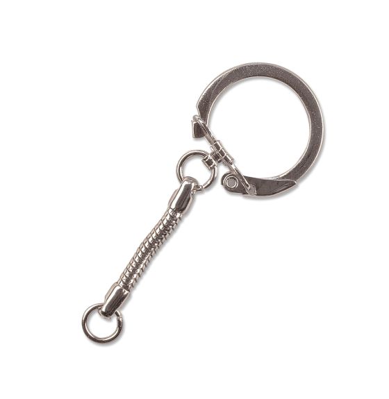 Paquet de 12 chaînes à porte-clés nickelées