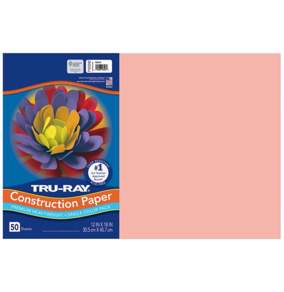 Papier construction Tru-Ray® résistant à la décoloration, 50 feuilles de 30,5 cm x 46 cm - Saumon