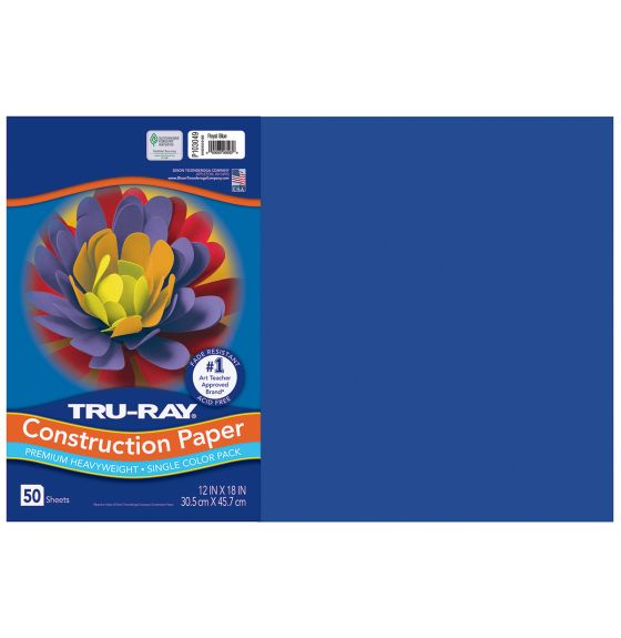 Papier construction Tru-Ray® résistant à la décoloration, 50 feuilles de 30,5 cm x 46 cm - Bleu royal