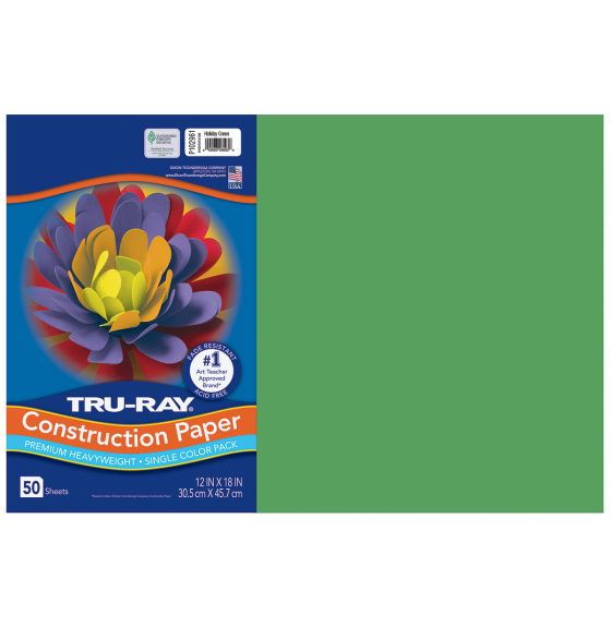 Papier construction Tru-Ray® résistant à la décoloration, 50 feuilles de 30,5 cm x 46 cm - Vert des fêtes