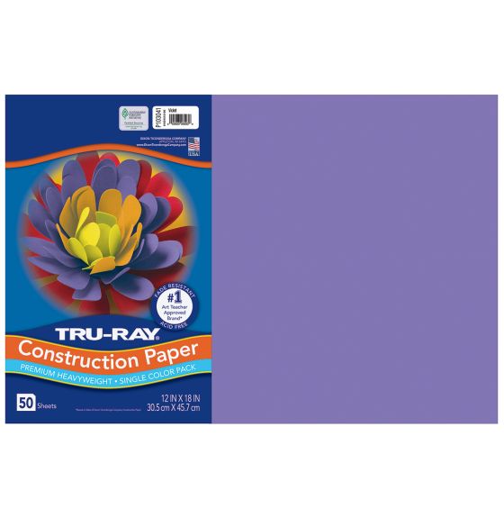 Papier construction Tru-Ray® résistant à la décoloration, 50 feuilles de 30,5 cm x 46 cm - Violet