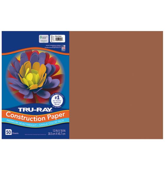 Papier construction Tru-Ray® résistant à la décoloration, 50 feuilles de 30,5 cm x 46 cm - Brun chaud