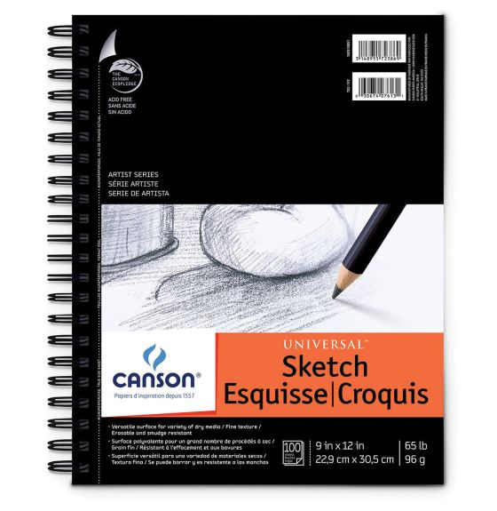 Canson&reg; Universal&trade; Sketch Pad - 9" x 12", 100 Sheets, 65 lb.