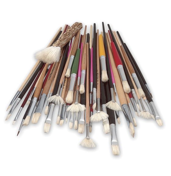 Super Value Brush Assortment Sets, Hog Bristle - Set of 100 Brushes