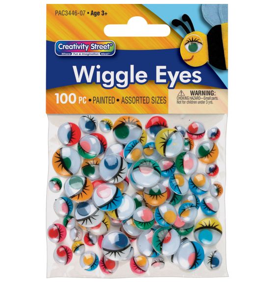 Creativity Street® Painted Wiggle Eyes, Paste-On - Pack of 100