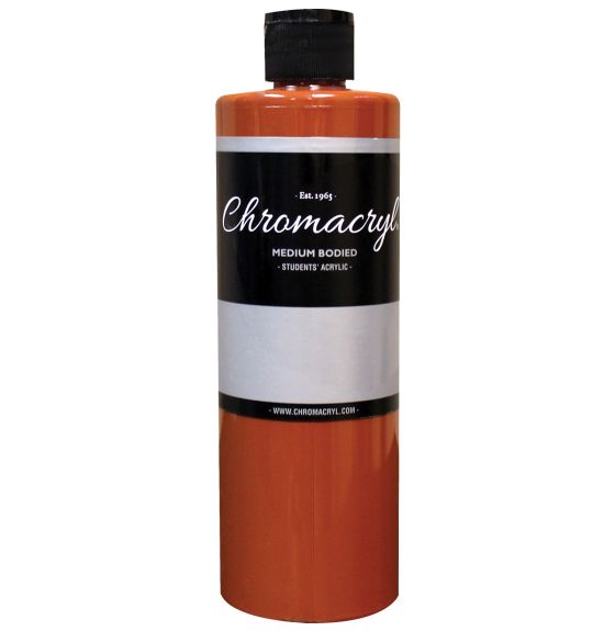 Peinture acrylique Chromacryl® pour élèves, 500 ml (16,9 oz) - Terre de Sienne brûlée