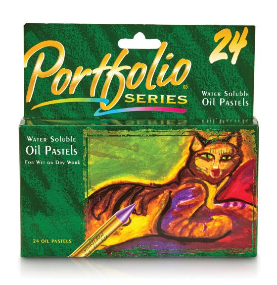 Ensemble de 24 pastels à l'huile solubles à l'eau Portfolio - Boîte de 12