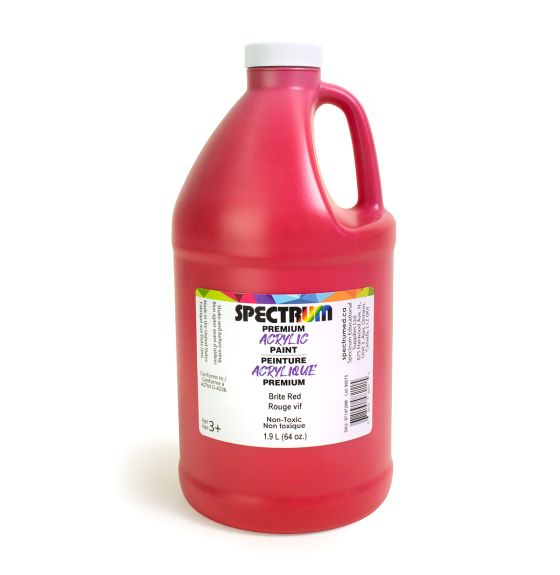 Peinture acrylique Spectrum, 1,9 L (64 oz), de qualité supérieure - Rouge vif