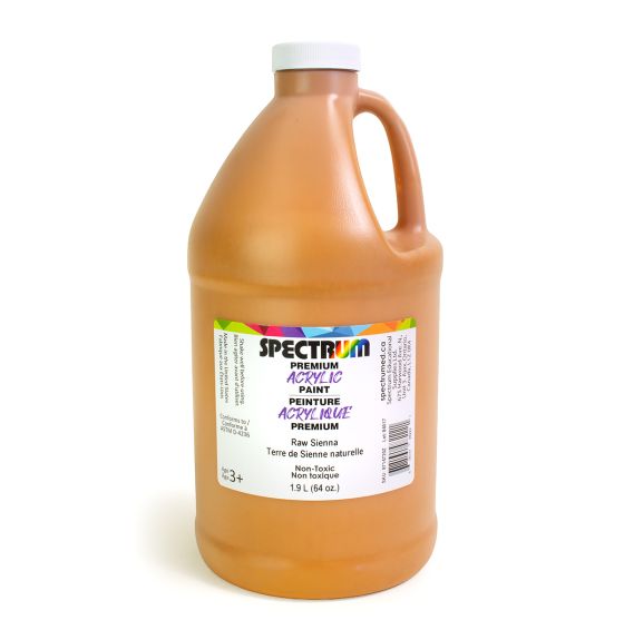 Peinture acrylique Spectrum, 1,9 L (64 oz), de qualité supérieure - Terre de Sienne naturelle