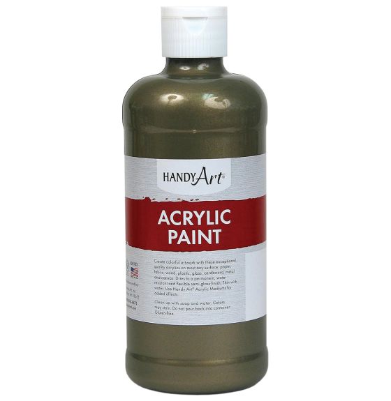 Handy Art&reg; Metallic Acrylic Paint - 473 mL (16 oz) - Brass