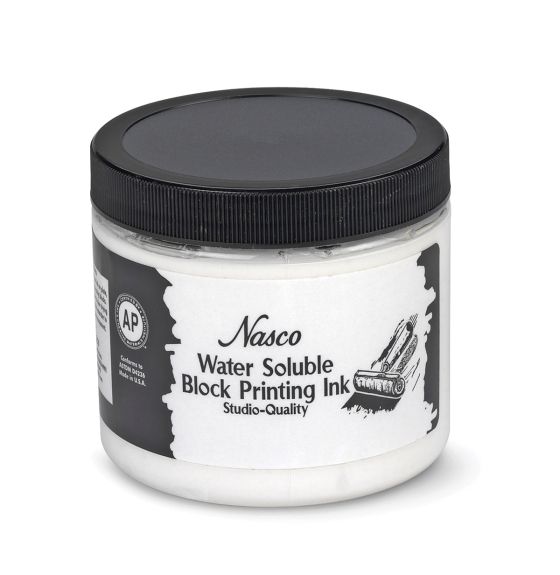 Nasco Water-Soluble Block Printing Ink - 473 mL / 16 oz Jar - White