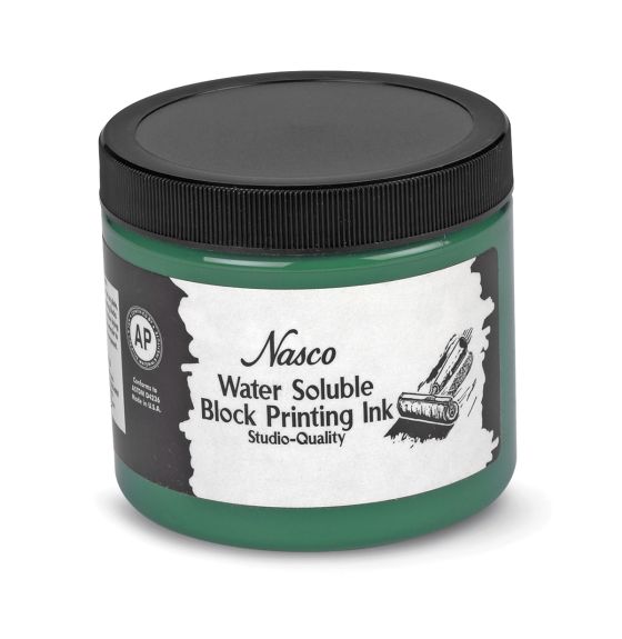 Nasco Water-Soluble Block Printing Ink - 473 mL / 16 oz Jar - Green