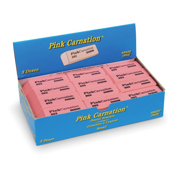 Boîte de 36 petites gommes à effacer rose perlé Pink Carnation® Dixon&reg;