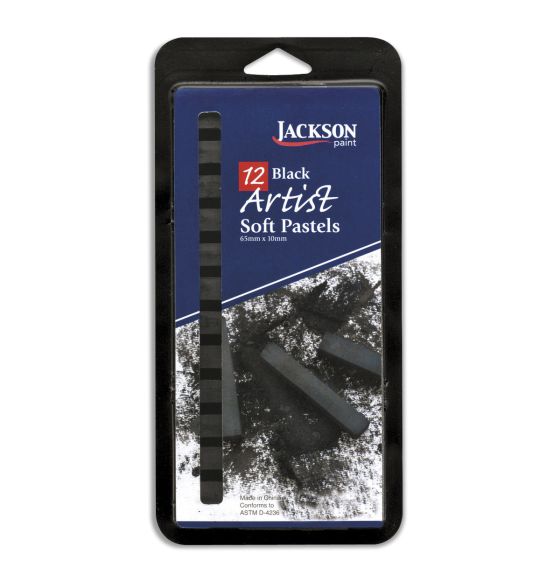 Artist Soft Pastels - Set of 12, Black