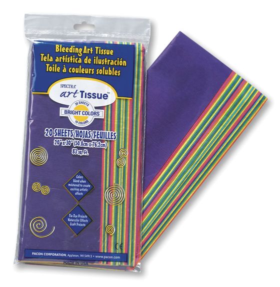 Pacon® Spectra® Deluxe Art Tissue™ Bright colour Assortment - Pkg. of 20, 20" x 30"