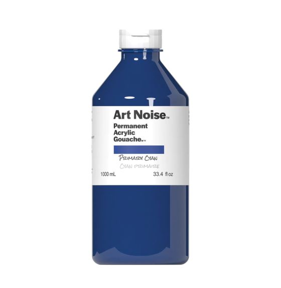 Tri-Art Art Noise&trade; Permanent Acrylic Gouache&trade; - 1L (34 oz) - Primary Cyan