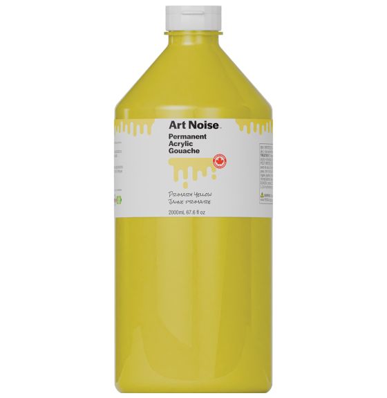 Tri-Art Art Noise&trade; Permanent Acrylic Gouache&trade; - 2L (68 oz) - Primary Yellow