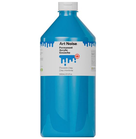 Tri-Art Art Noise&trade; Permanent Acrylic Gouache&trade; - 2L (68 oz) - Primary Cyan