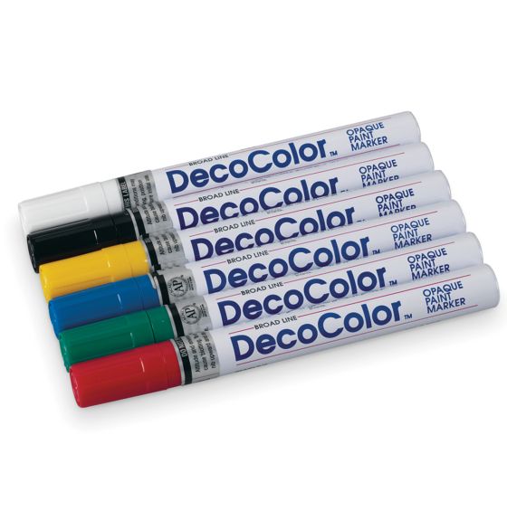 Ensemble de 6 marqueurs acrylique Decocolour&reg; - Pointes larges