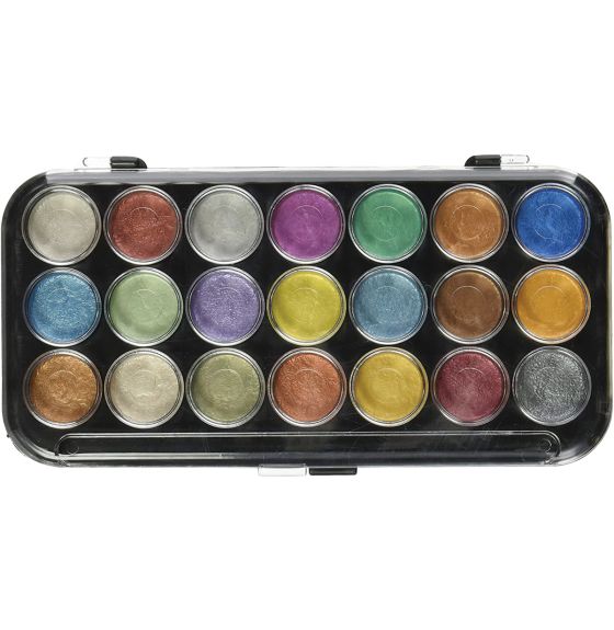 NIJI by Yasutomo® Metallic Pan Watercolours - 21 Colour Set