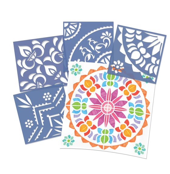 4 pochoirs rangoli géants Roylco&reg;
