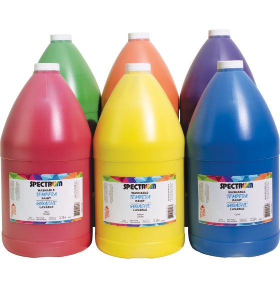 Gouache lavable économique Spectrum, 3,8 L (128 oz) - Ensemble de 6