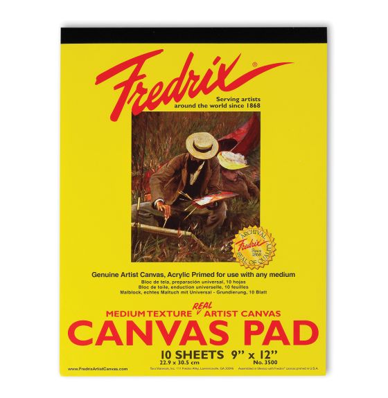 Fredrix&reg; "Real"?Canvas Pads, 9" x 12", 10 Sheets