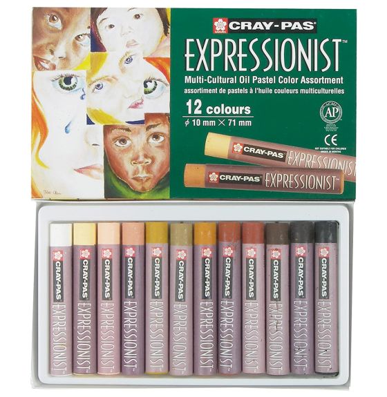 Sakura Cray Pas Expressionist Oil Pastels Multicultural - Assorted Colours - Set of 12 - Pack of 12