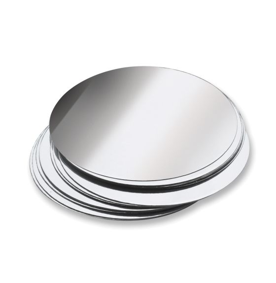 Cartons miroirs ronds argentés, 12,7 cm (5") - Paquet de 25