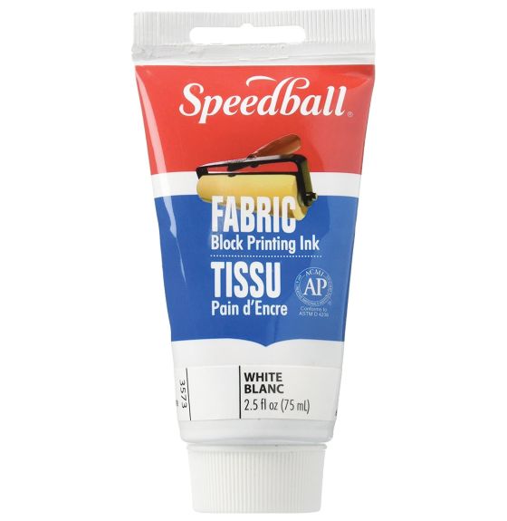 Speedball&reg; Fabric Block Printing Ink - White, 2.5 oz. (75 cc)