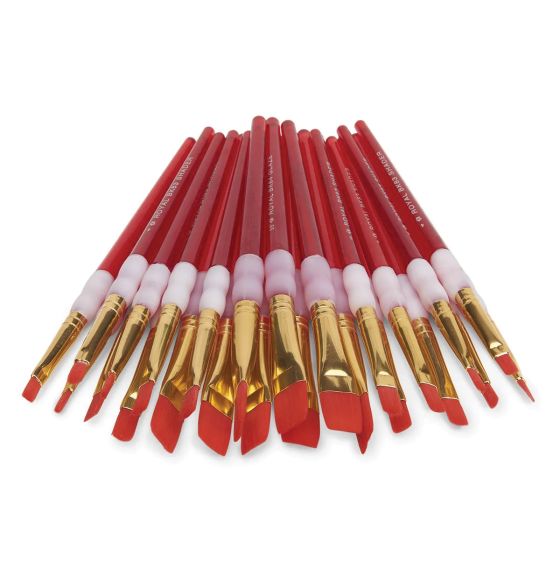 Royal & Langnickel&reg; Big Kids Choice&trade; Taklon Flat Brushes - Set of 24