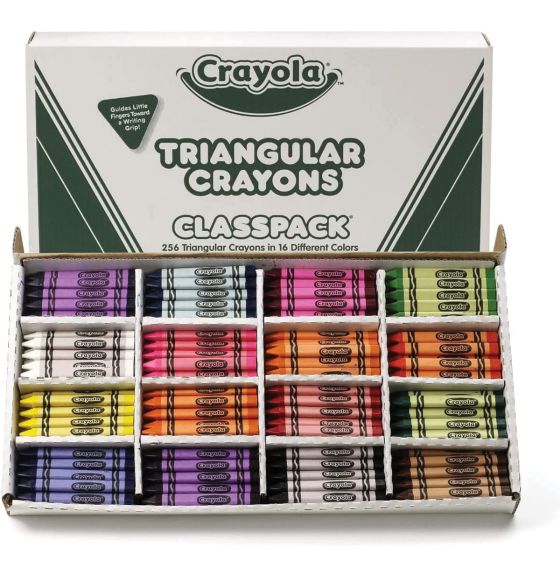 Crayola&reg; Triangular Anti-Roll&reg; Crayons - Classpack&reg; of 256