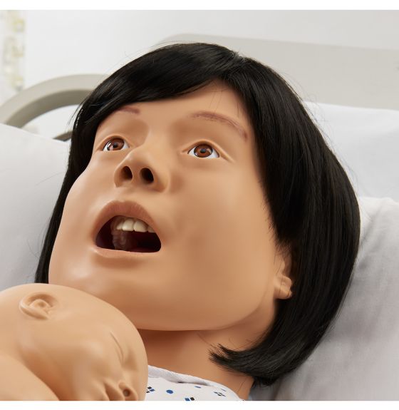 Mannequin obstétrical Lucy de Life/form® pour simulation d'accouchement et de soins néonatals - Perruque noire