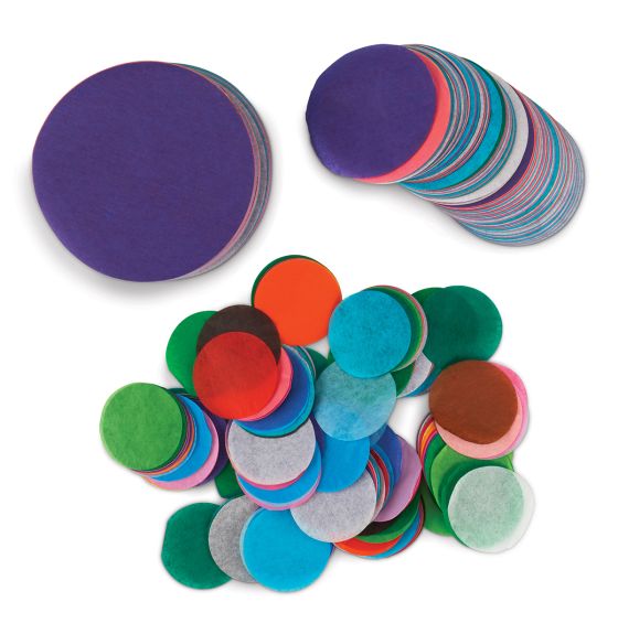 Assortiment de disques de papier de soie à couleur soluble Spectra® Art - Lot de 750