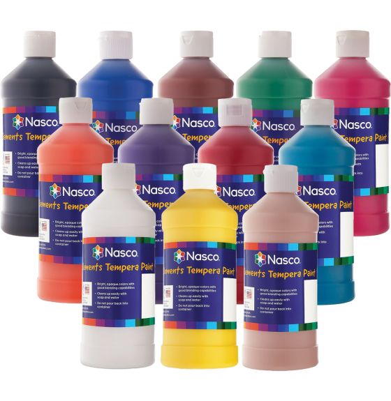 Nasco&reg; Elements Tempera Paint - 473 mL (16 oz) - Set of 12