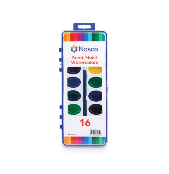 Ensemble d'aquarelle semi-humide, 16 couleurs, pour la classe - 30 boîtes