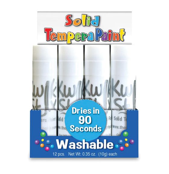 Kwik Stix&trade; Solid Tempera Paint Sticks - Pack of 12 - White