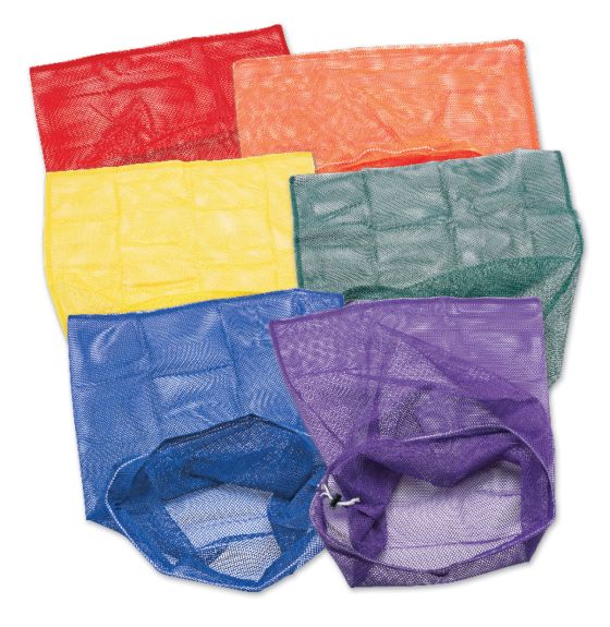 Ensemble de 6 sacs en filet de 24" x 36" - Arc-en-ciel