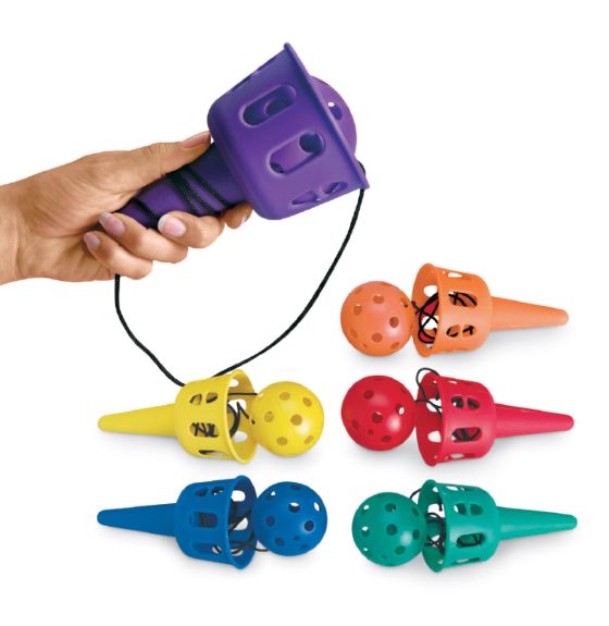 Jeu de bilboquet Nasco, aux couleurs de l'arc-en-ciel