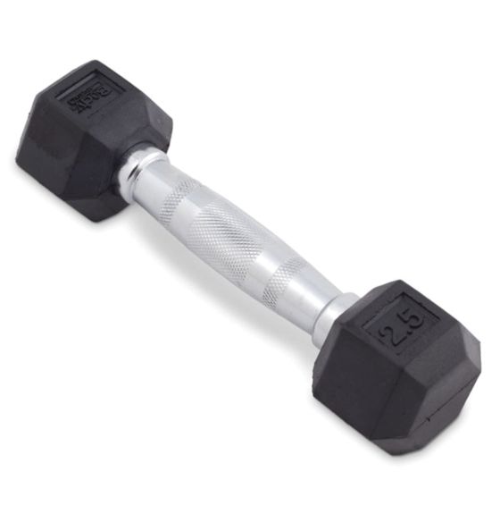 Body Sport® Rubber Encased Hex Dumbbell